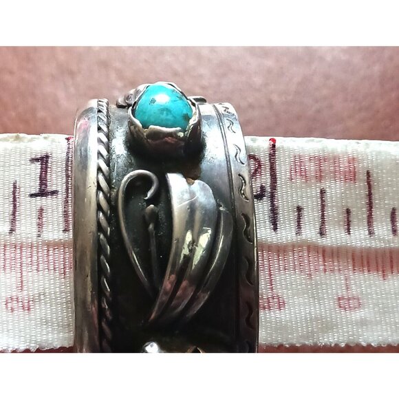 Native American Navajo Turquoise Watch Cuff Vintage 52g (1313) - Picture 6 of 12